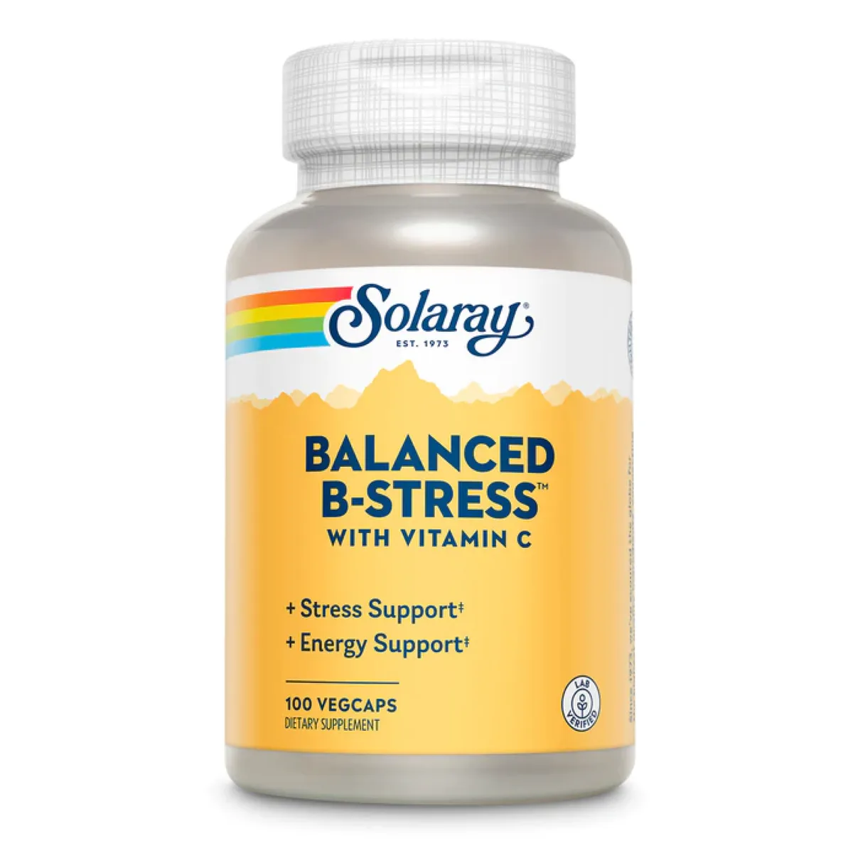 Вітаміни групи B Solaray Balanced B Stress 100 капсул без алергенів