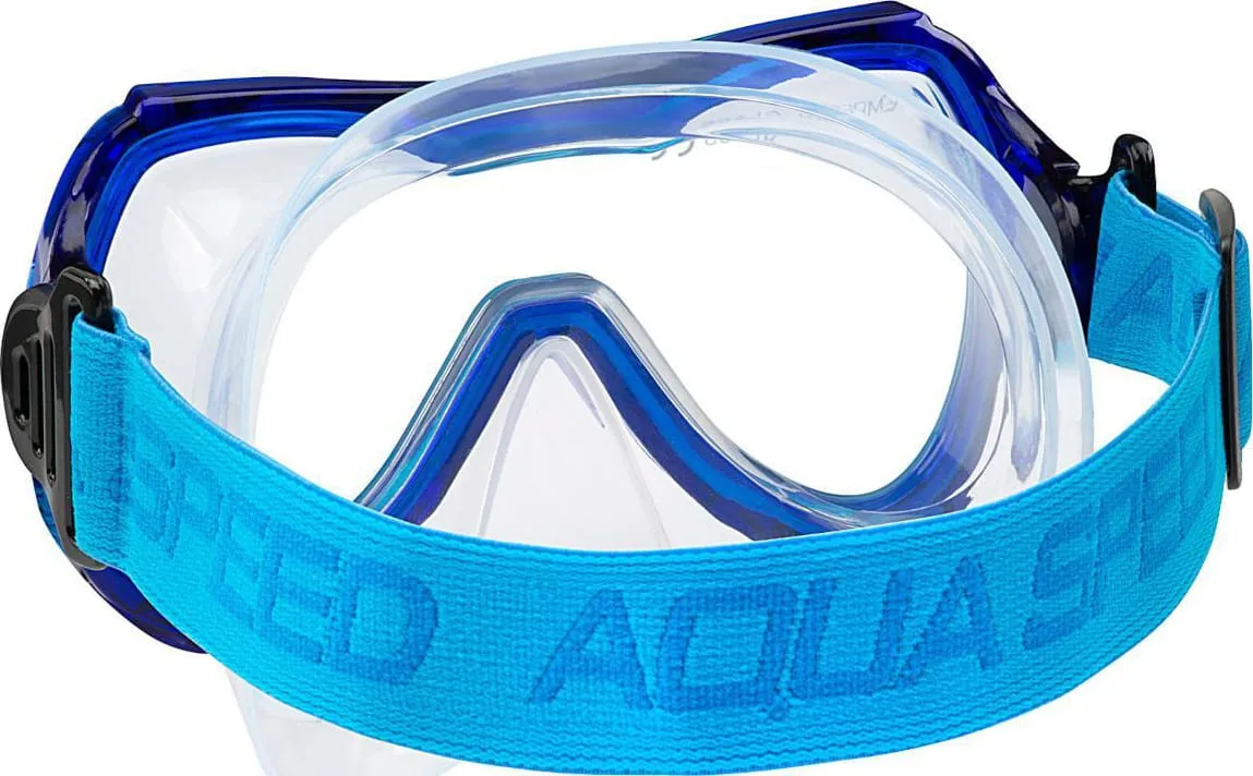 Маска для дайвінгу AQUA SPEED силікон One Size синя дитяча