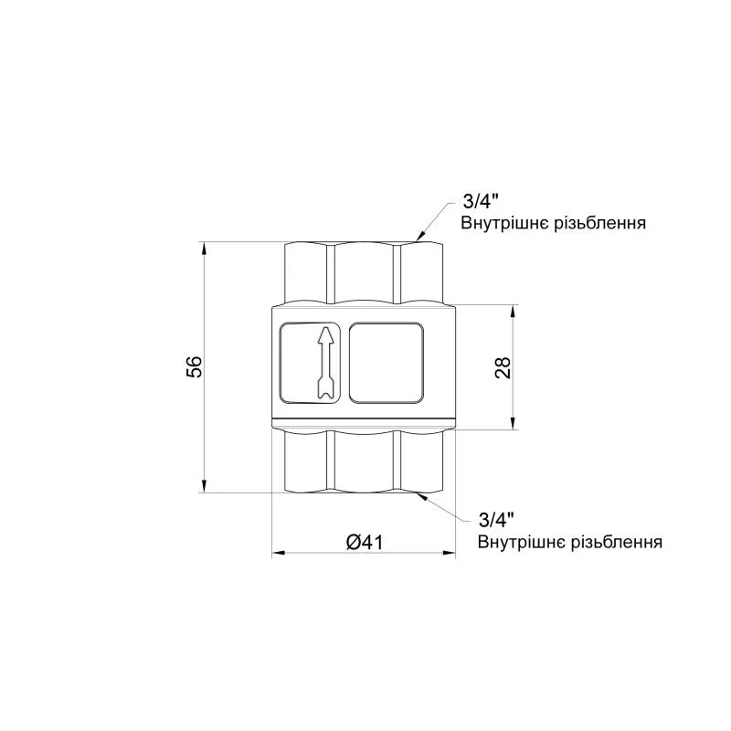 Обратный клапан 3/4" латунный Thermo Alliance Standart никелированный