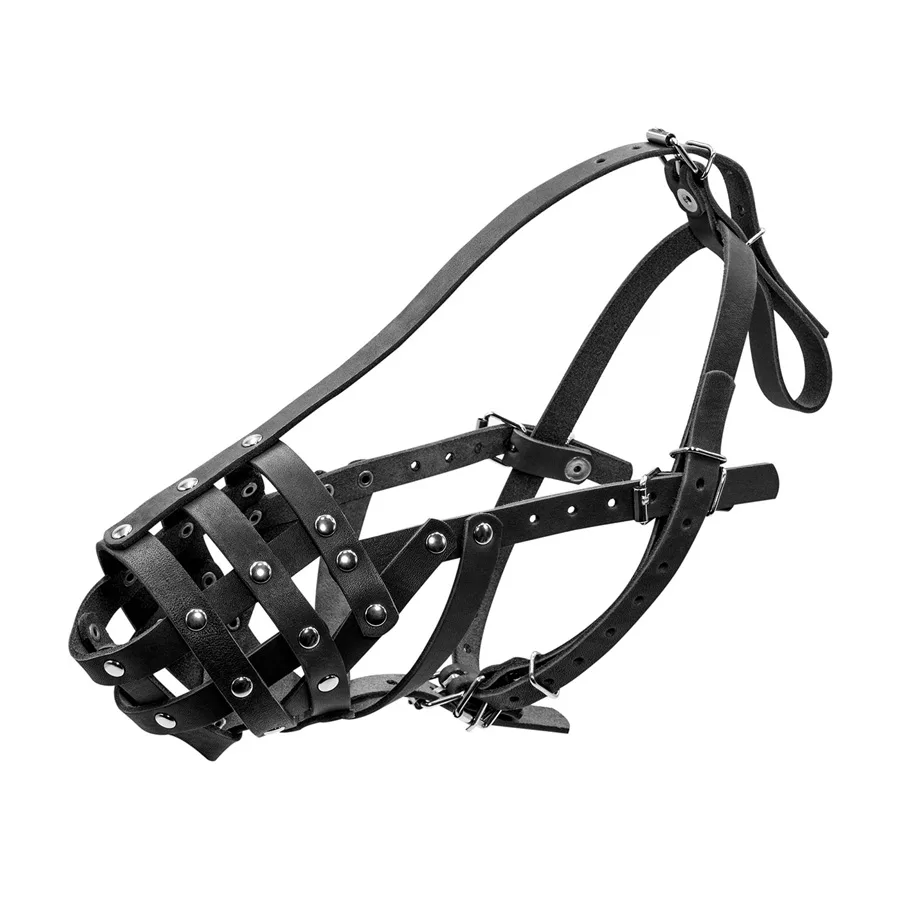 Намордник твердый CoLLaR №2 9х28 см кожаный черный