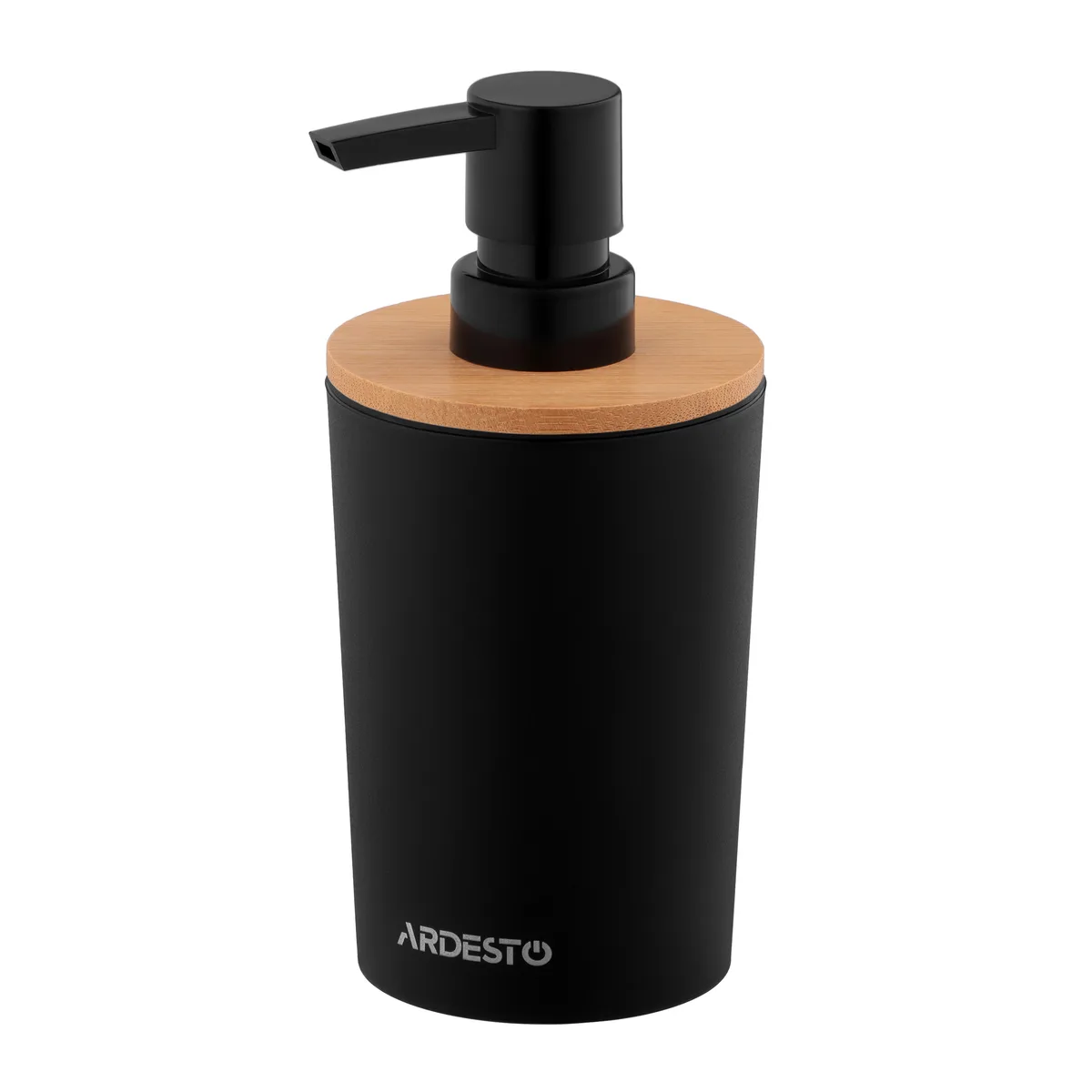 Дозатор для мила ARDESTO Minimalism 380 мл, поліпропілен, бамбук, чорний.
