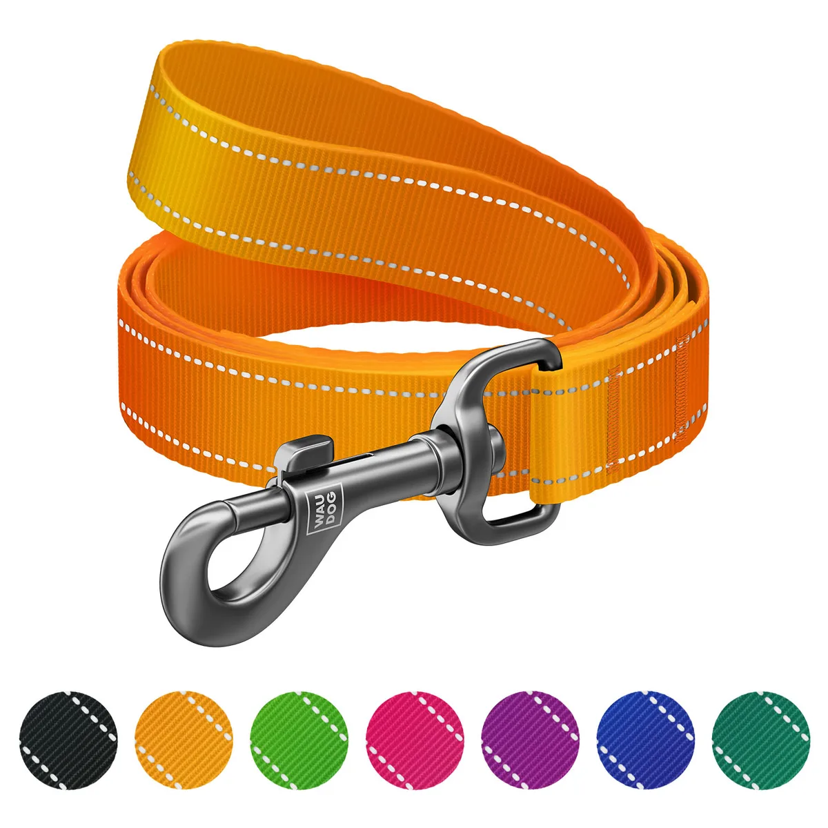 Повідець WAUDOG Nylon Mono світловідбивний 20 мм x 300 см нейлоновий помаранчевий