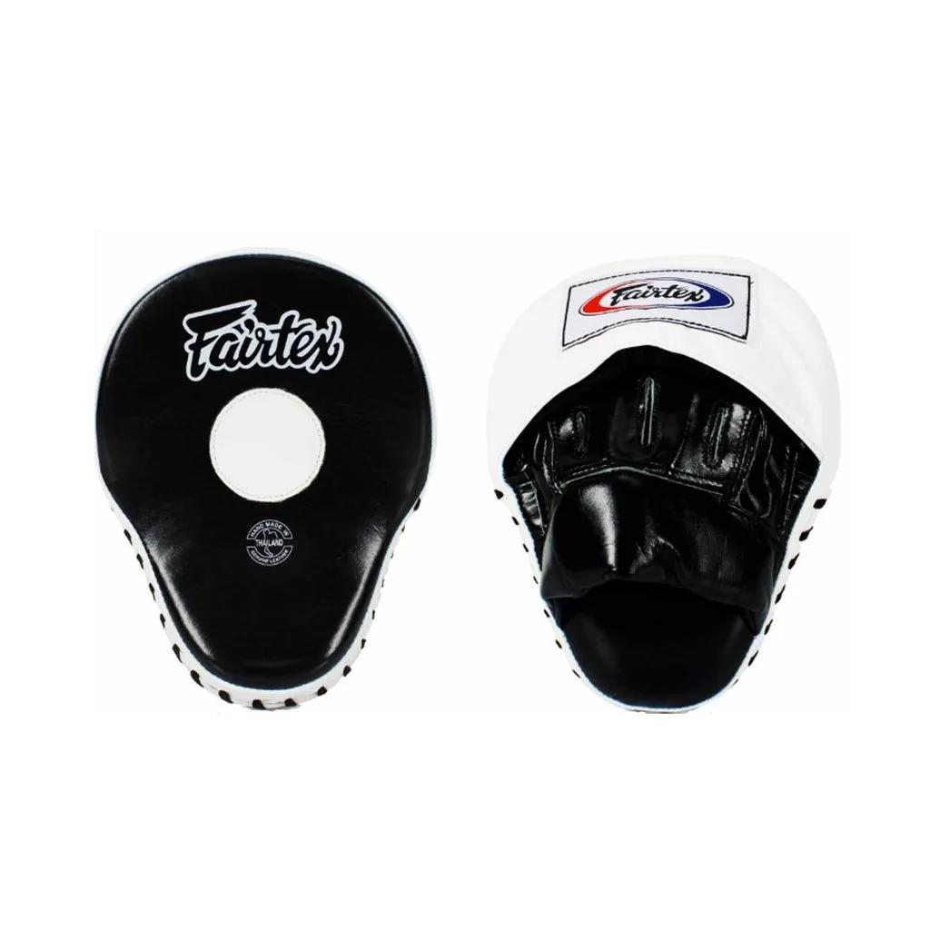 Лапи боксерські Fairtex штучна шкіра чорні білі