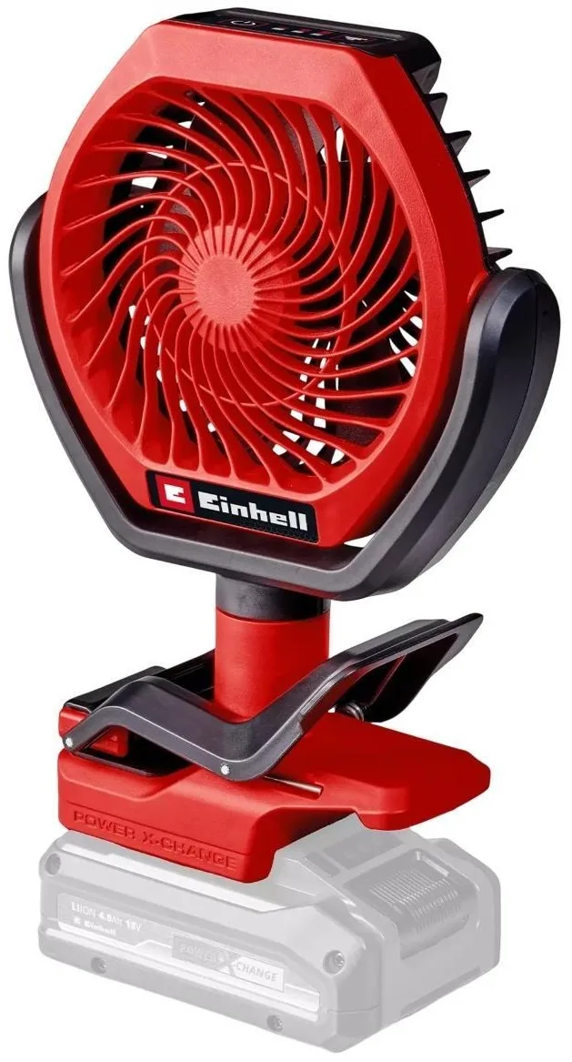 Акумуляторний вентилятор Einhell GC-CF 18/110 Li - Solo, PXC, 18В, D110мм, 1500м3/год, 3 режими, вага 0.48кг, без акумулятора.