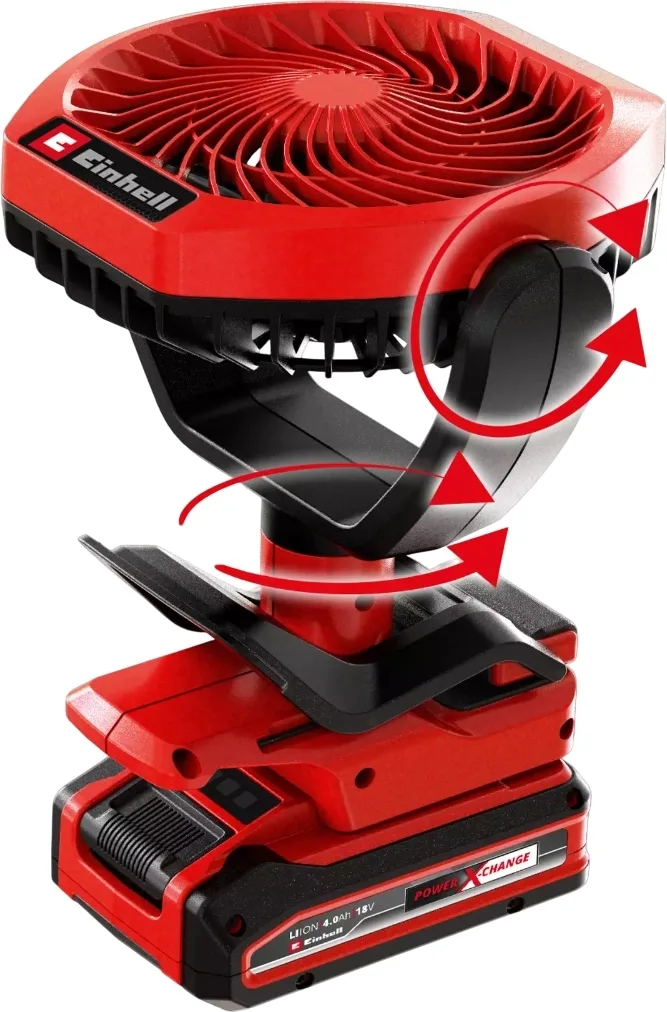 Акумуляторний вентилятор Einhell GC-CF 18/110 Li - Solo, PXC, 18В, D110мм, 1500м3/год, 3 режими, вага 0.48кг, без акумулятора.
