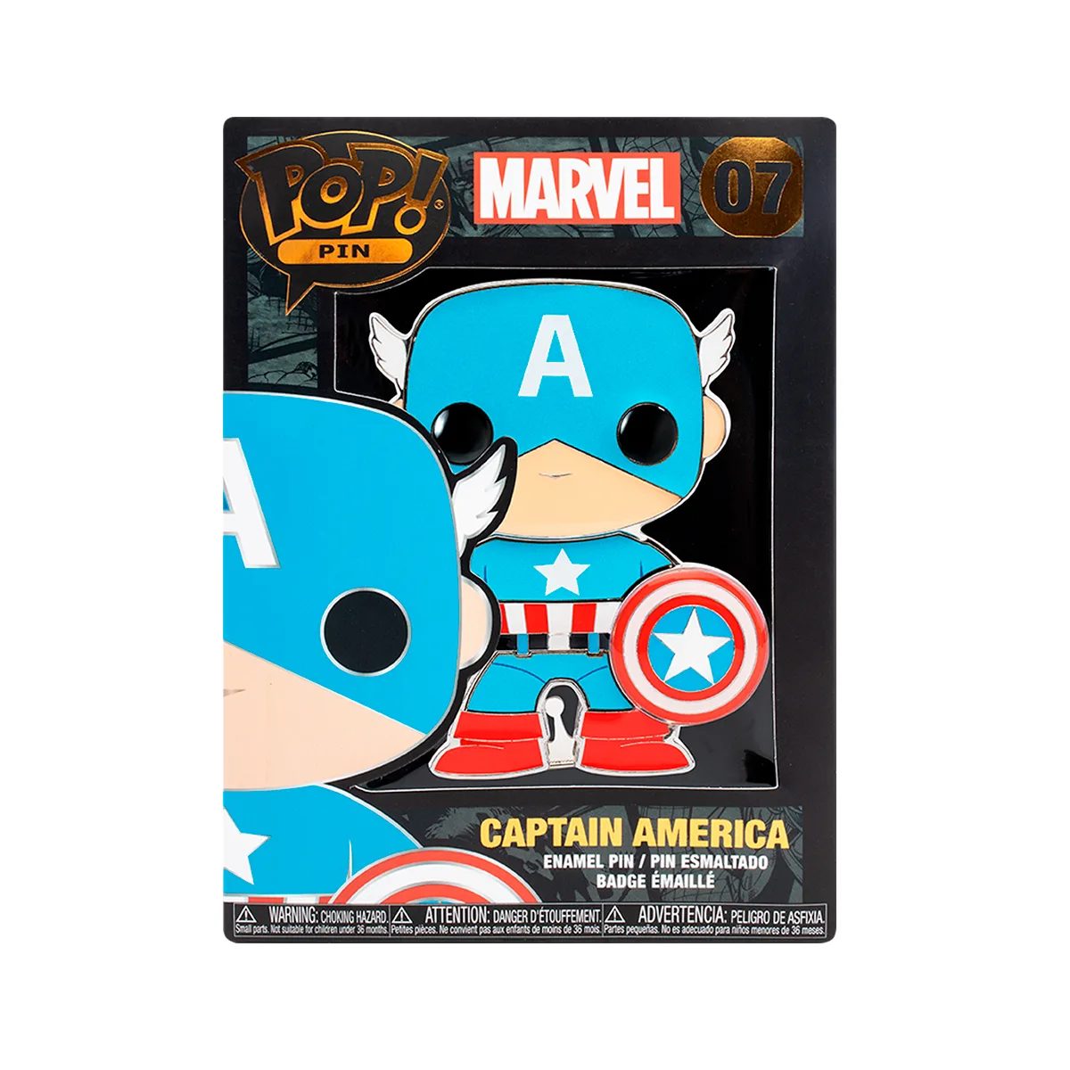 Пін Funko Pop Marvel 10 см емальована сталь Капітан Америка