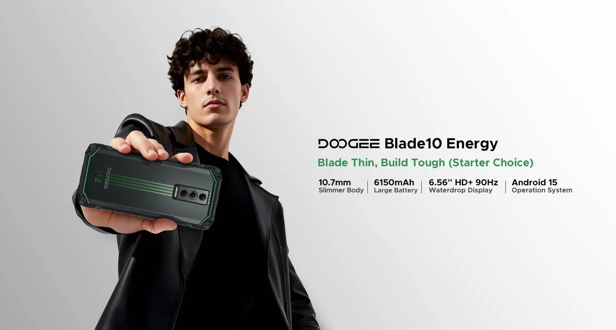 Смартфон Doogee 6.56" 4ГБ 128ГБ 2SIM зелений 6150мА•год IP68 IP69K