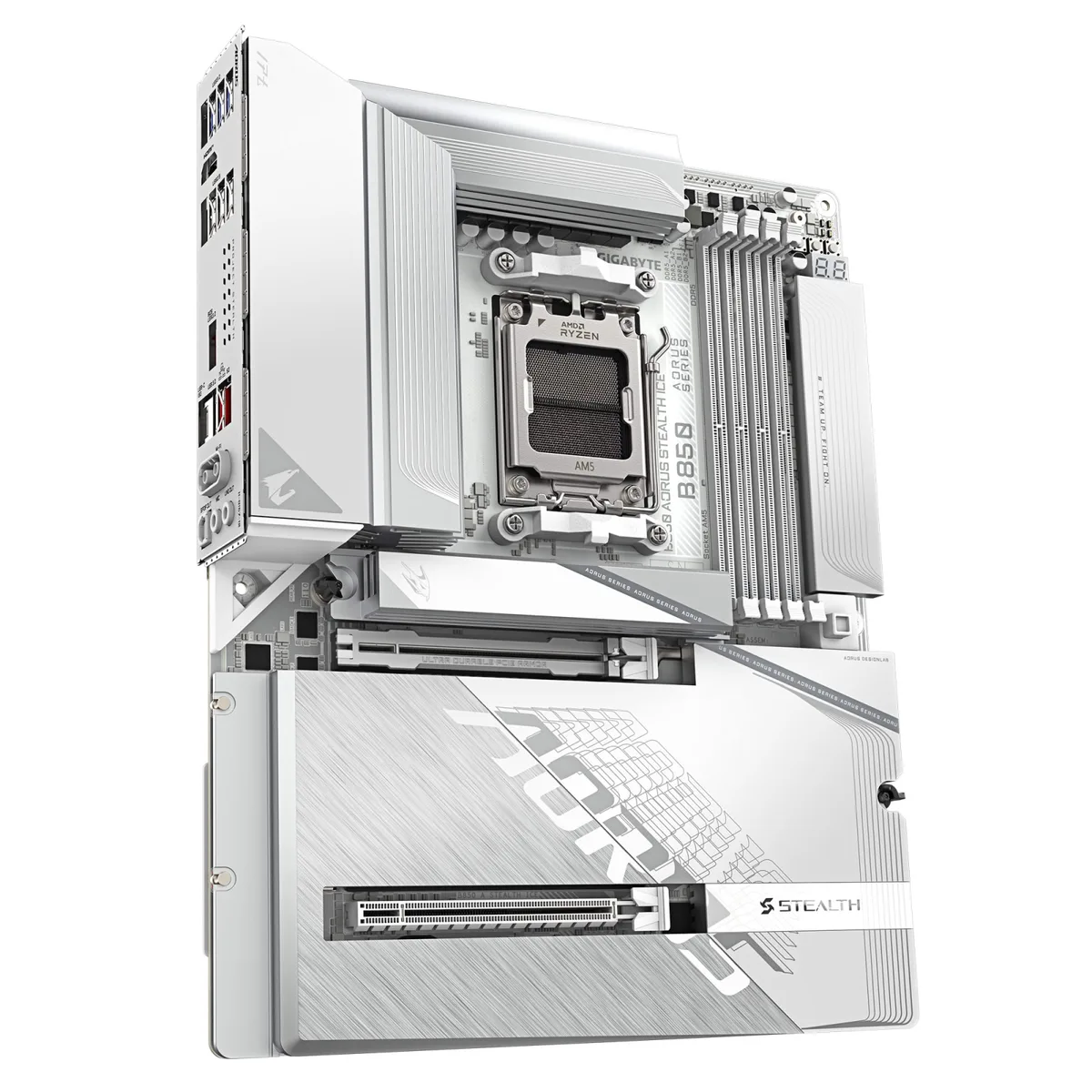 Материнська плата GIGABYTE B850 A STEALTH ICE  sAM5 B850 4xDDR5 M.2 HDMI ATX білий