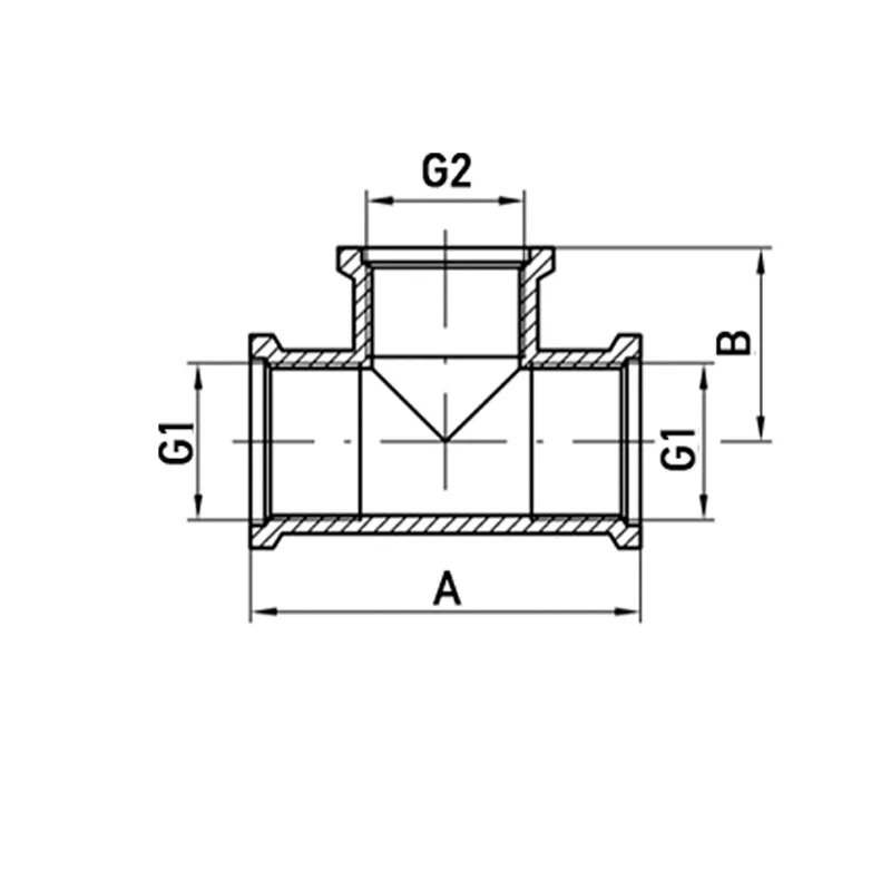 Трійник редукційний KOER латунний 3/4"х1/2"х3/4" ВВВ