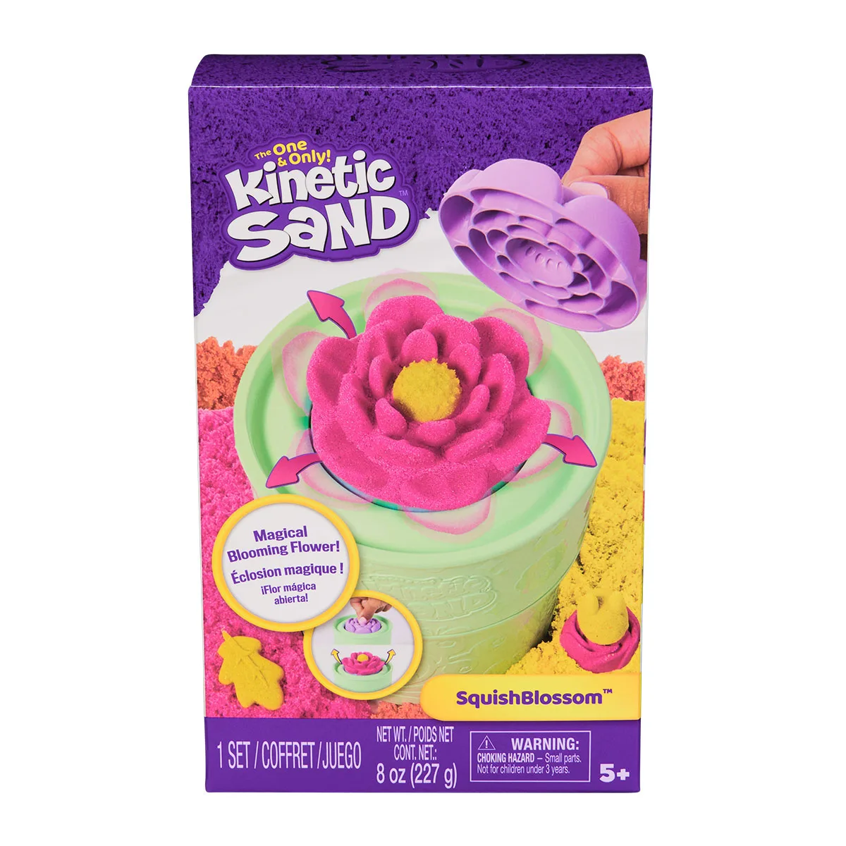 Набір піску Kinetic Sand 227 г жовтий рожевий для творчості Казкові Квіти