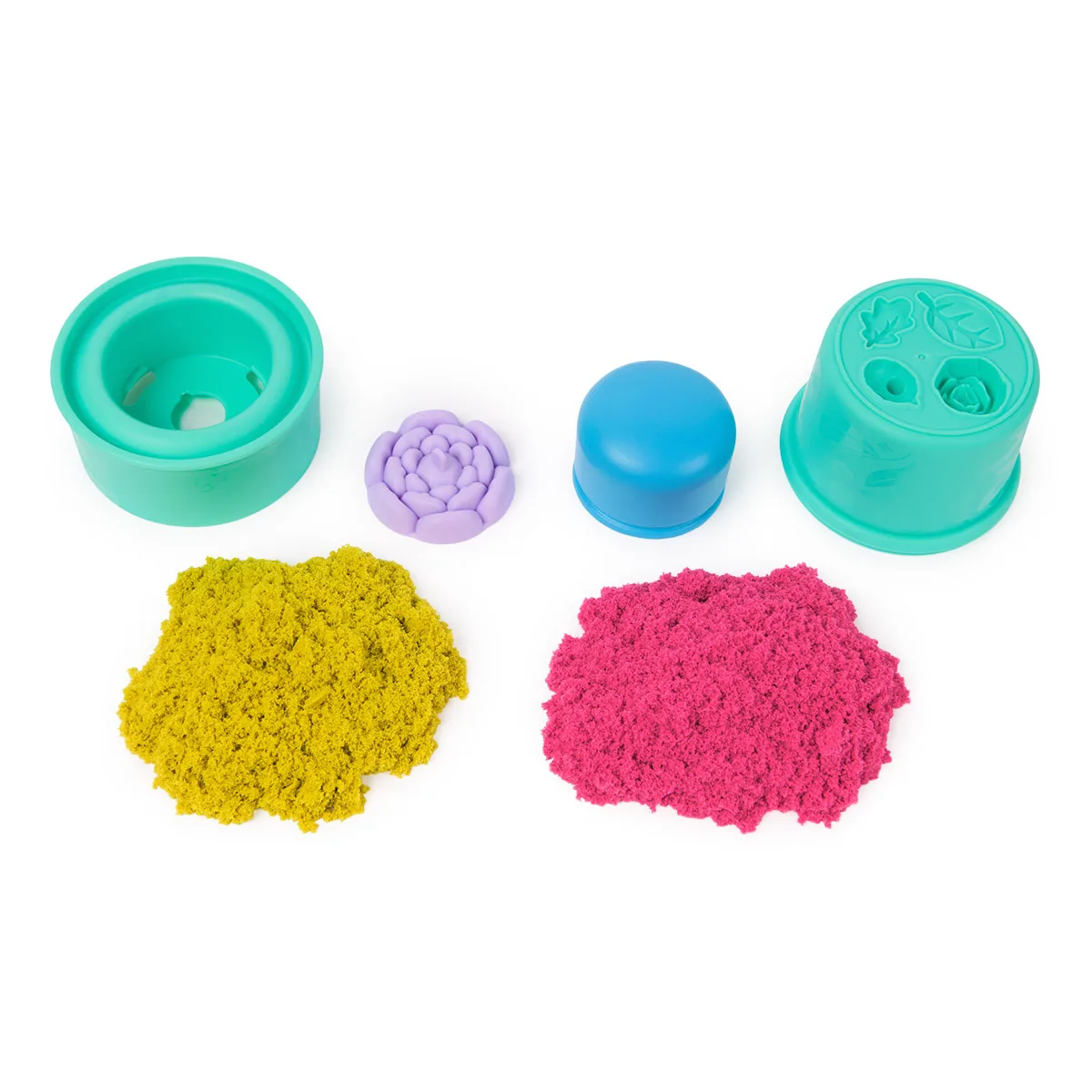 Набір піску Kinetic Sand 227 г жовтий рожевий для творчості Казкові Квіти