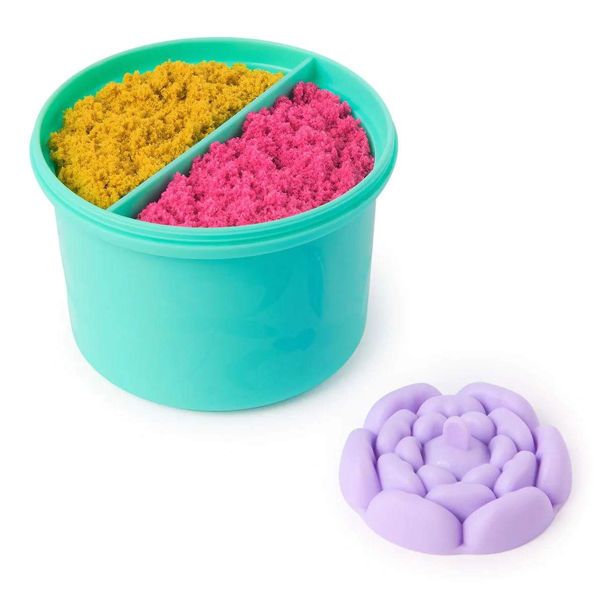 Набір піску Kinetic Sand 227 г жовтий рожевий для творчості Казкові Квіти