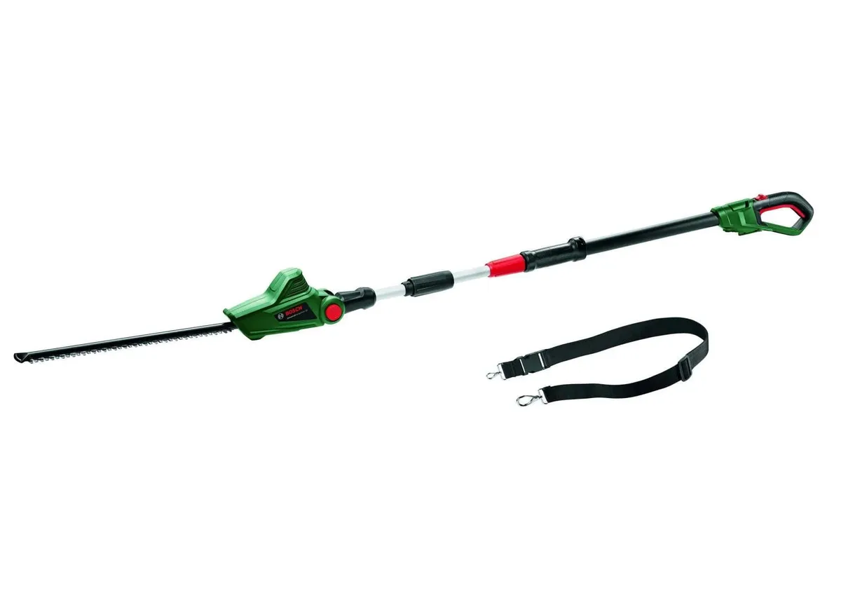Акумуляторний кущоріз Bosch UniversalHedgePole 18 з батареєю 18В, 1х2.5А·год, максимальний діаметр різу 43мм, крок різу 16мм, з по