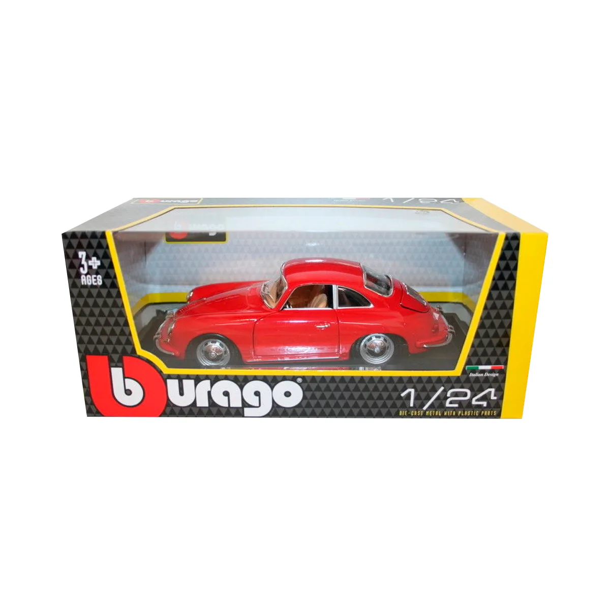 Автомодель Bburago метал 1:24 слонова кістка червоний