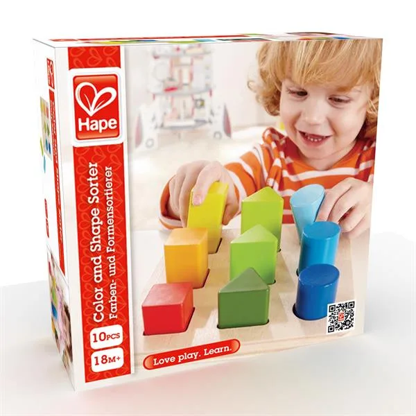 Дерев'яний сортер Hape 18х18 см різнокольоровий