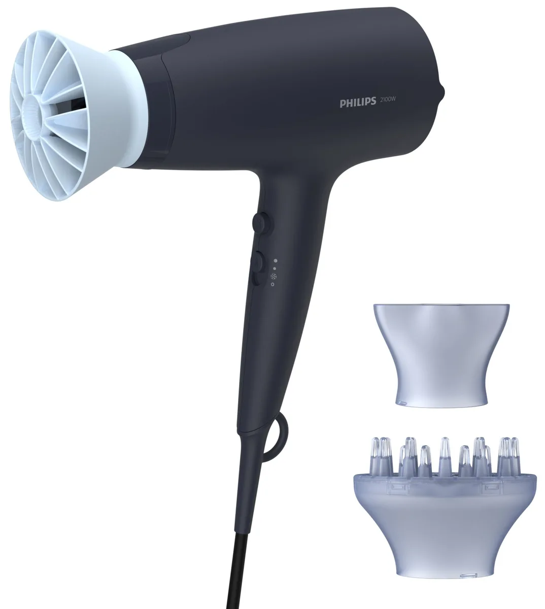 Фен Philips 2100 Вт 6 швидкостей синій з концентраторами та дифузором