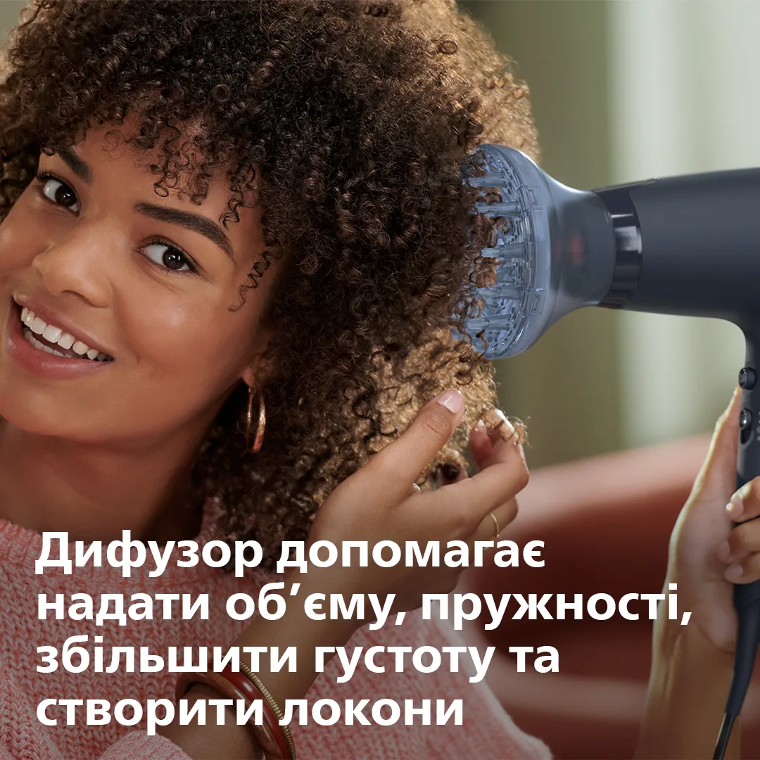 Фен Philips 2100 Вт 6 швидкостей синій з концентраторами та дифузором