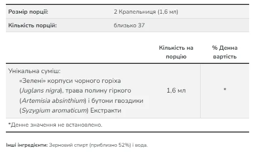 Полынь черного ореха экстракт Now Foods 60 мл зеленый