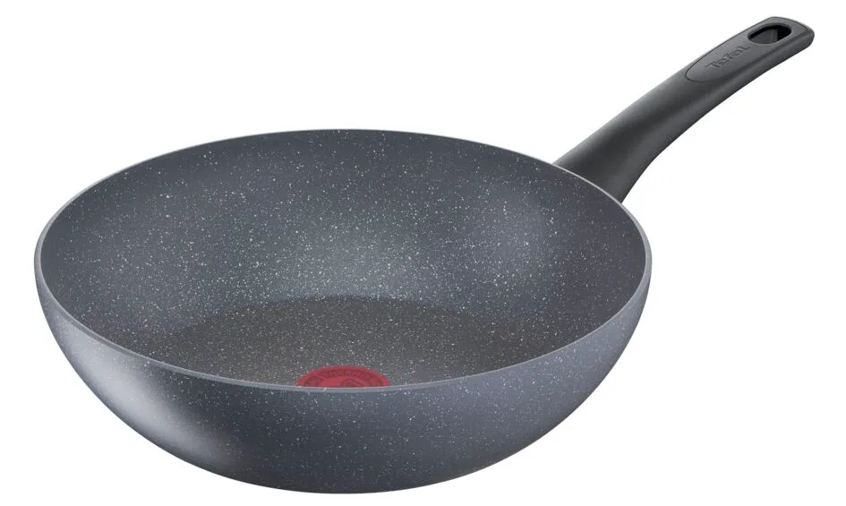 Сковорода ВОК Tefal Healthy Chef, 28 см, алюмінієва, сірого кольору.