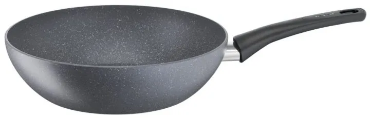 Сковорода ВОК Tefal Healthy Chef, 28 см, алюмінієва, сірого кольору.