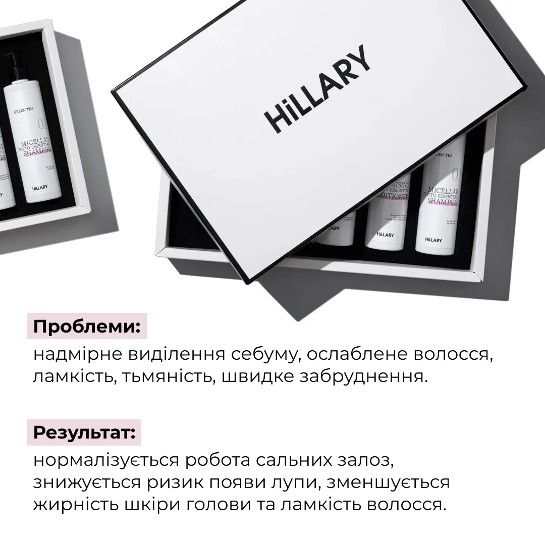 Комплекс для догляду за жирним типом волосся Hillary Perfect Care Hair Green Tea