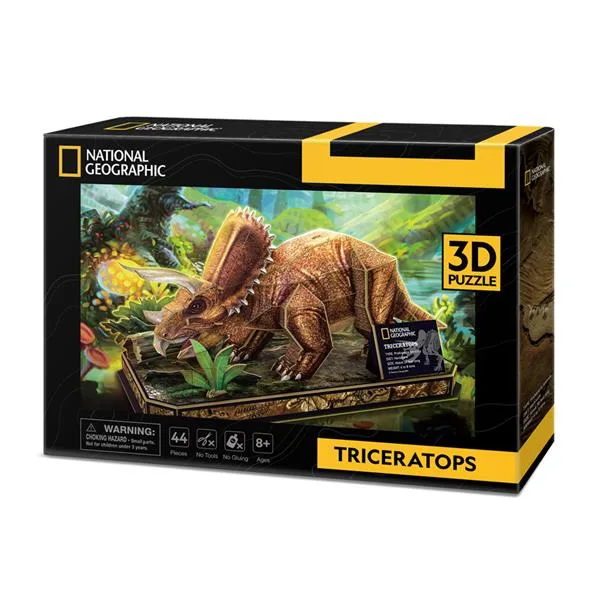 3D пазл CubicFun різнокольоровий Трицератопс 30х22х5 см