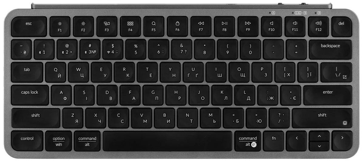 Клавіатура мембрана Keychron B1 Pro, USB/WL/BT, space gray