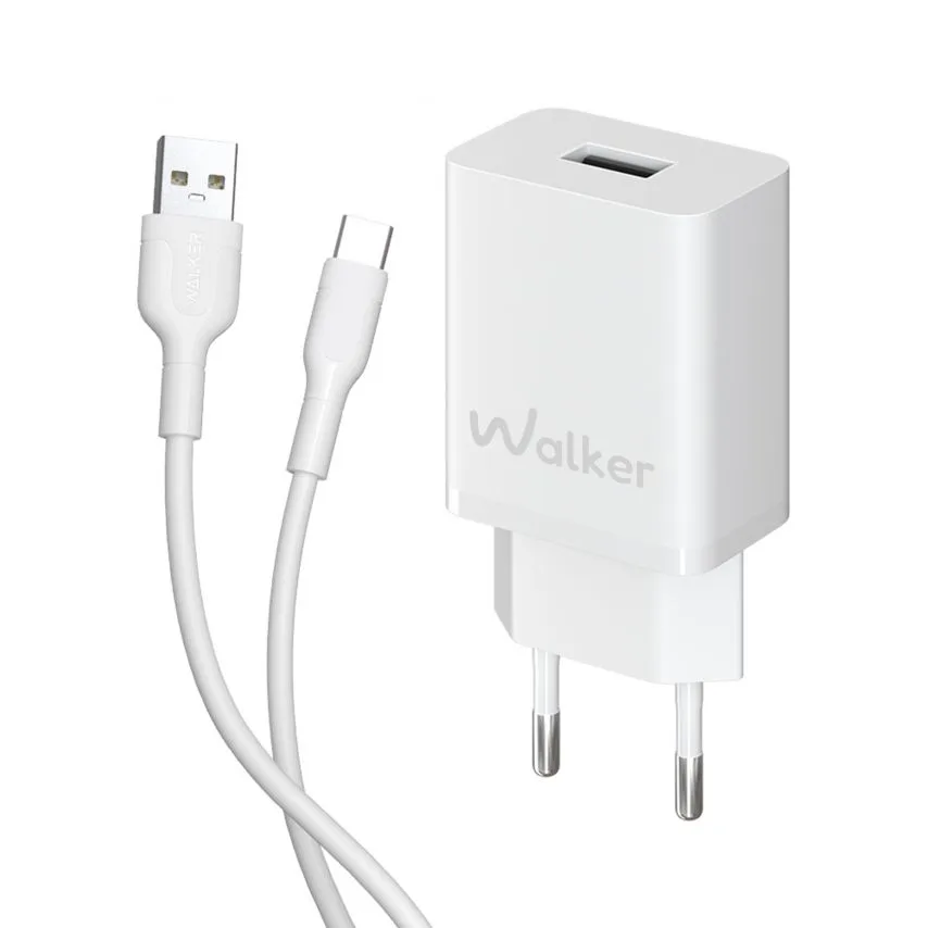 Мережевий зарядний пристрій WALKER 12W USB Type-C 1м білий