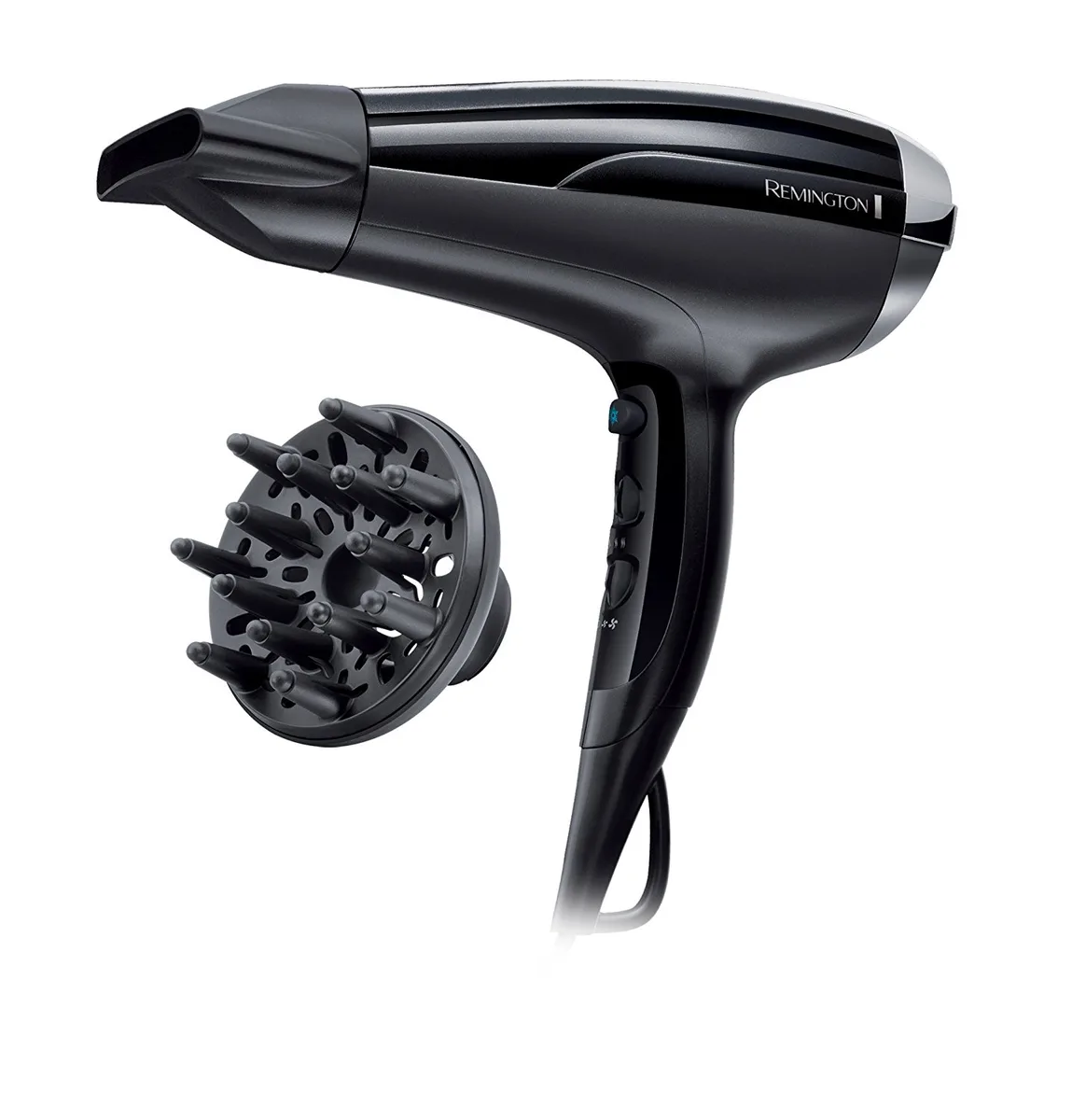 Фен Remington Pro-Air Shine, 2300 Вт, 3 швидкості, дифузор, турмалінова іонізація, холодний обдув, чорний.