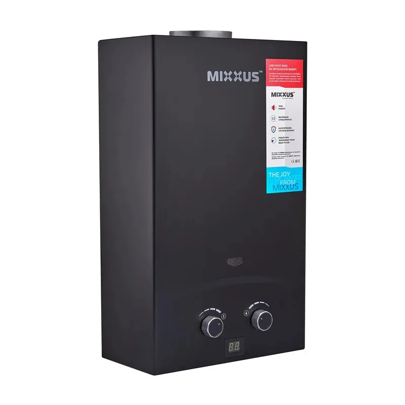 Газова колонка MIXXUS 10 л/хв настінна метал чорна