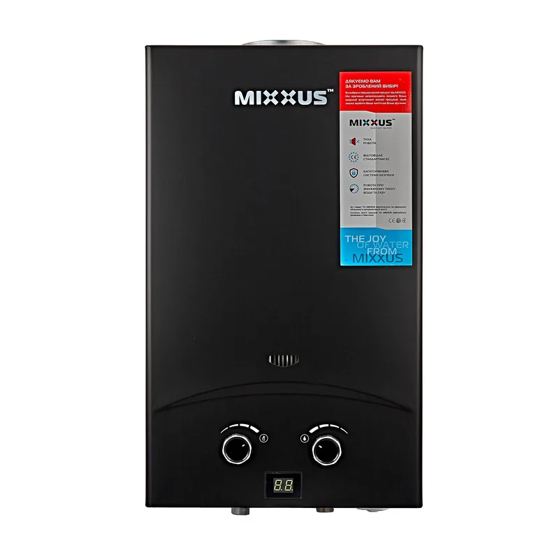 Газовая колонка MIXXUS 10 л/мин настенная металл черный