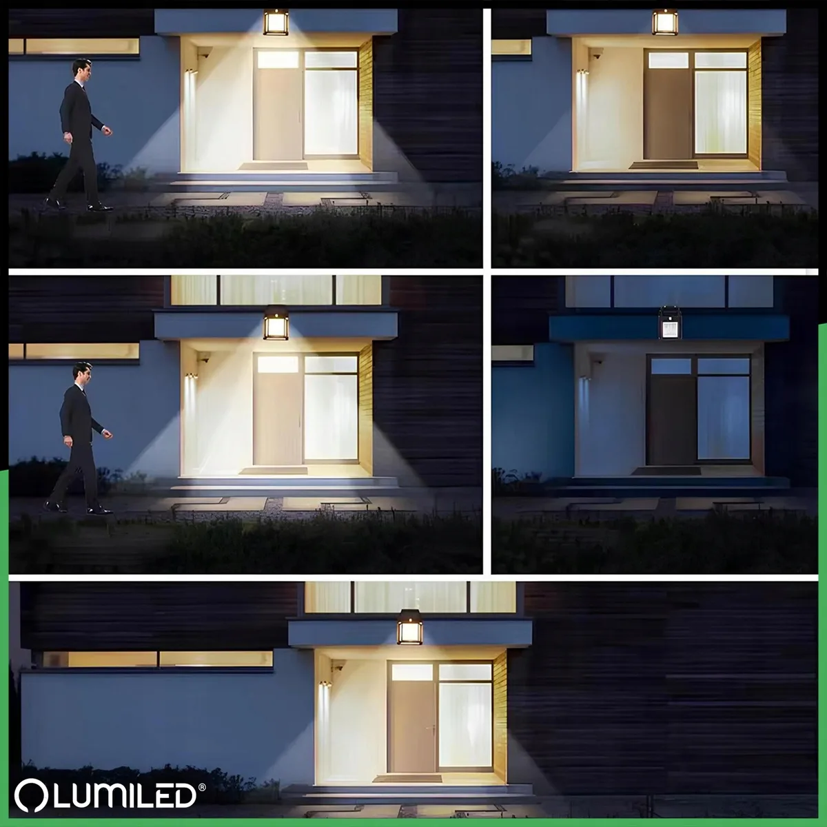 Сонячний LED світильник LumiLED пластик чорний 12х17х5,8 см 3000K з датчиком руху
