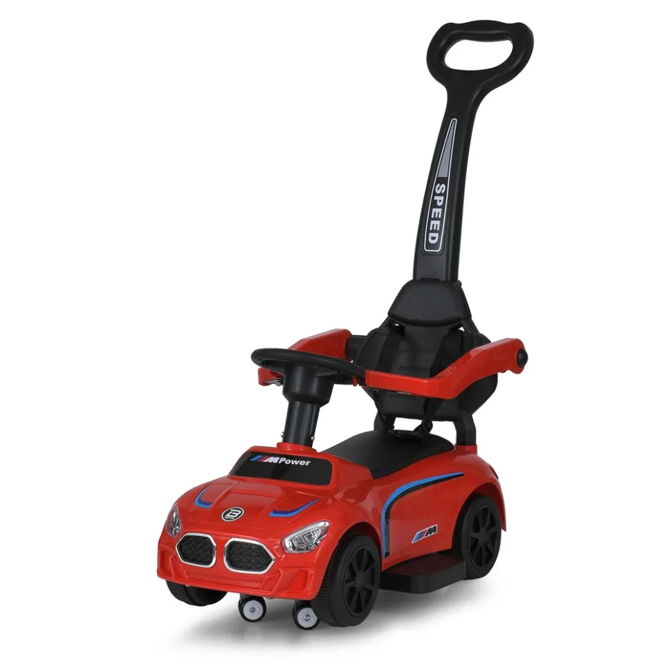 Детская каталка-толокар Bambi Racer красный с родительской ручкой 65,5x28,5x31 см комбинированный