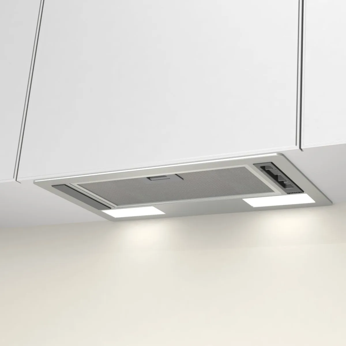 Витяжка Gorenje вбудовувана 54см 370м3/год сірий кухонна витяжка для очищення повітря рециркуляція