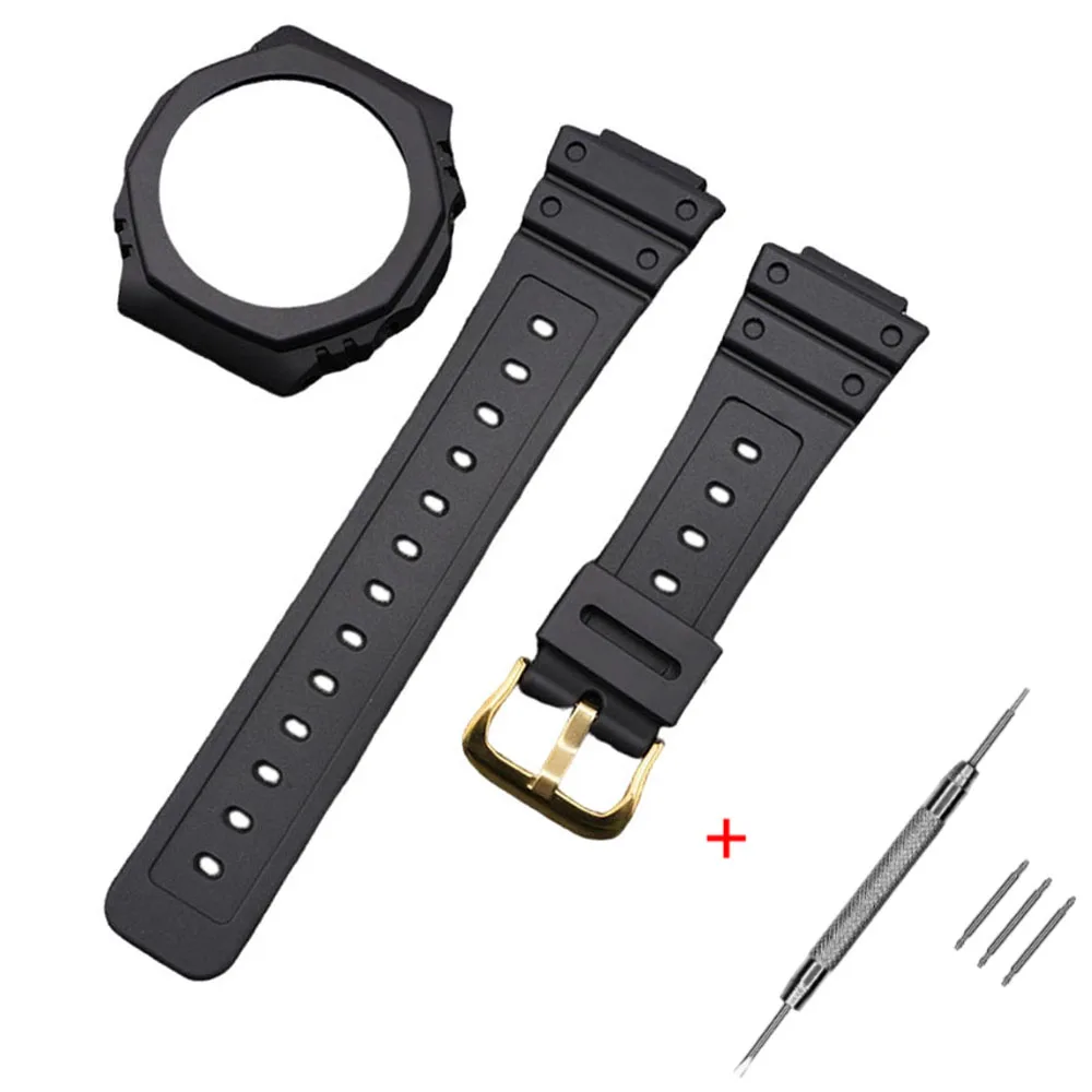 Ремінець Modfit Black каучук 20,1 см 16 мм золотиста застібка