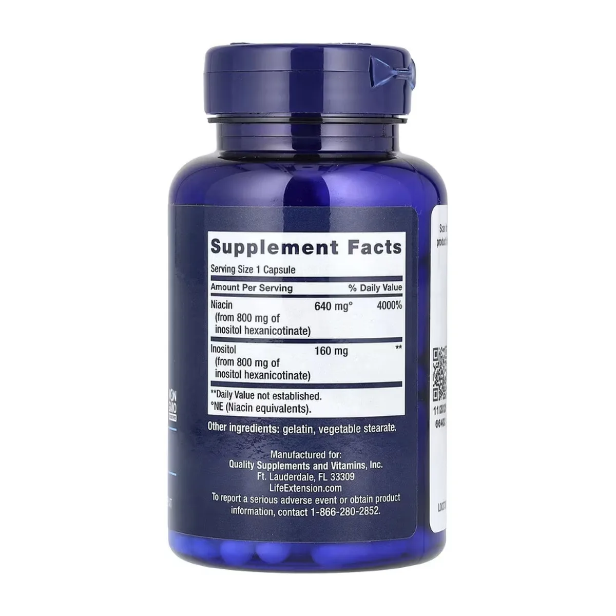No Flush Niacin Life Extension 640 мг рослинна капсула 100 шт.