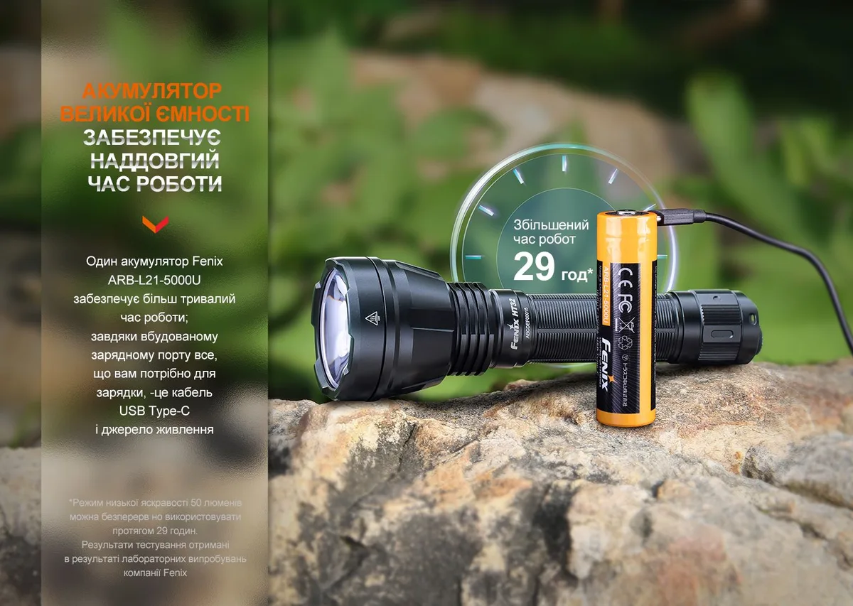 Ліхтар ручний Fenix алюміній 160х52х25,4 мм чорний IP68