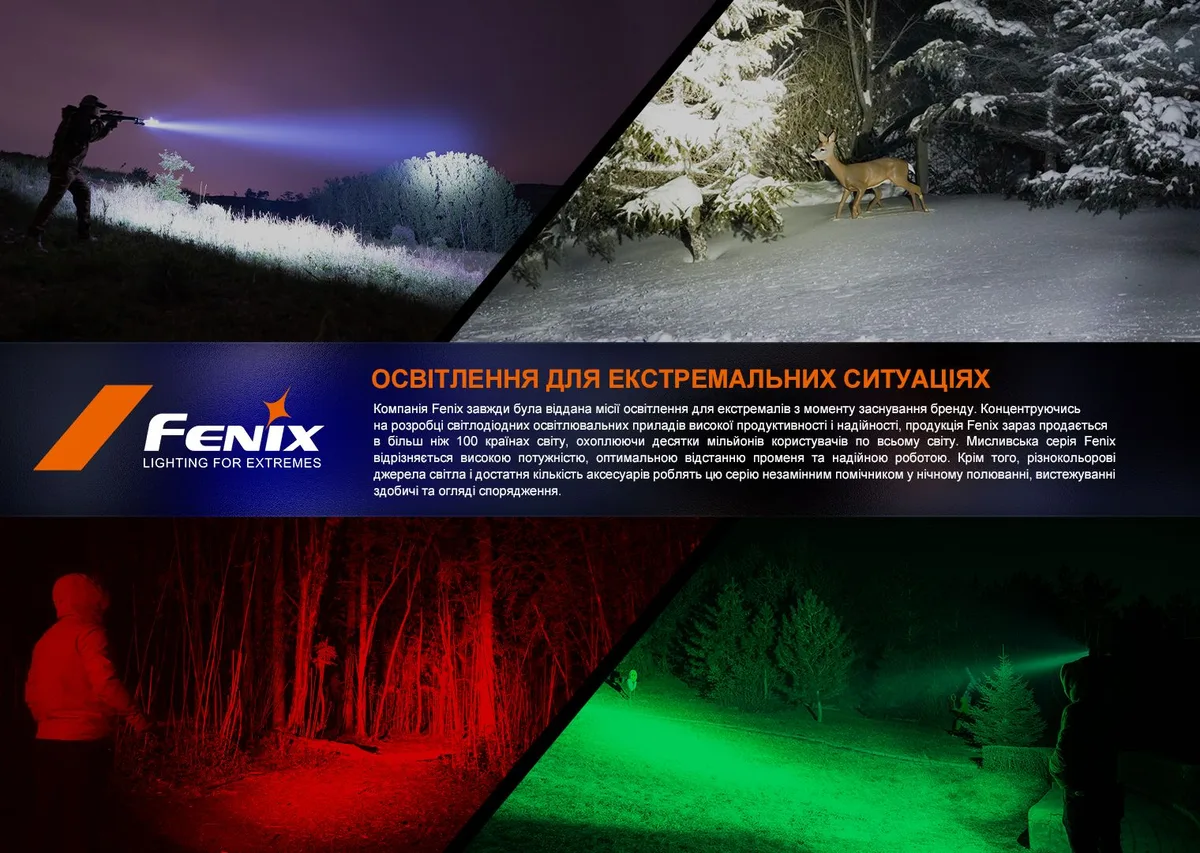 Ліхтар ручний Fenix алюміній 160х52х25,4 мм чорний IP68