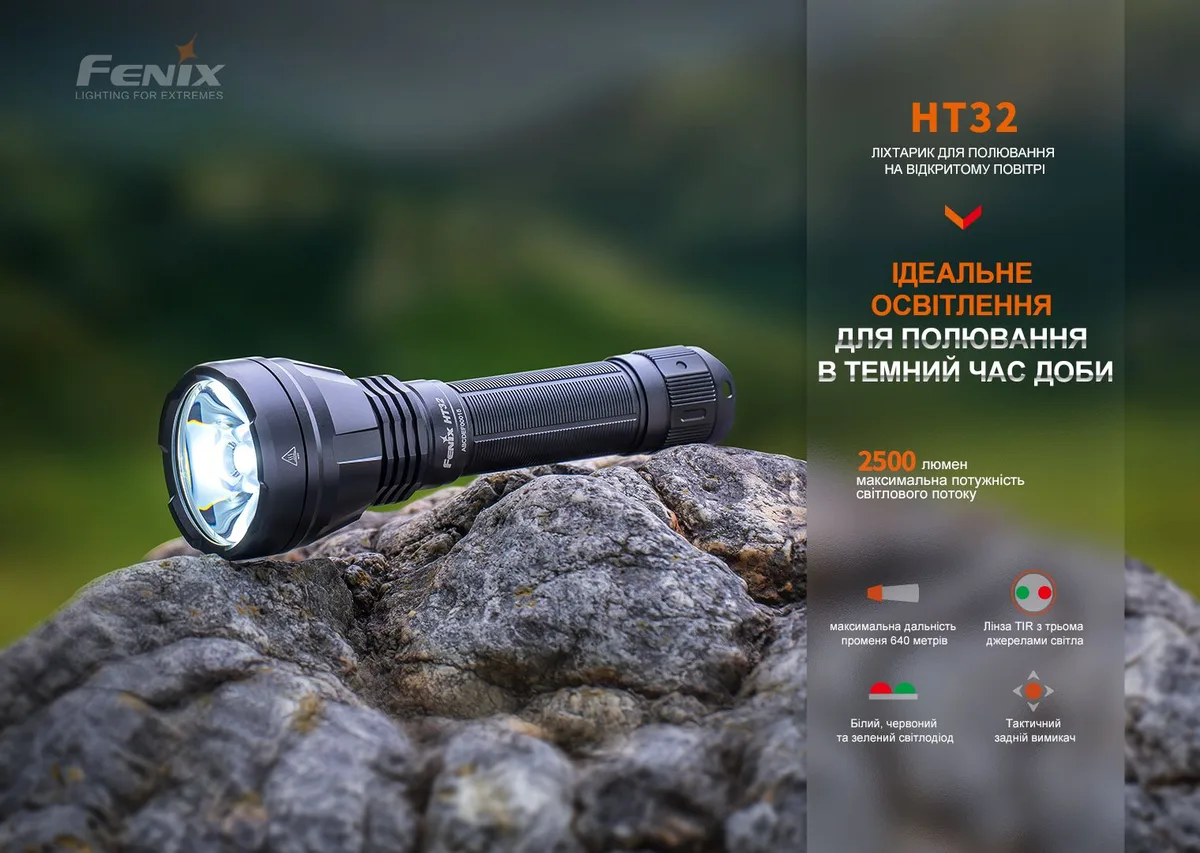 Ліхтар ручний Fenix алюміній 160х52х25,4 мм чорний IP68