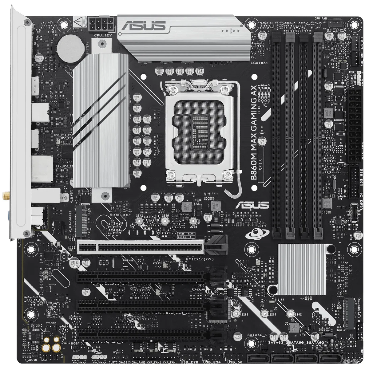 Материнcька плата ASUS B860M MAX GAMING AX s1851 B860 4xDDR5 M.2 DP USB Type-C Wi-Fi BT mATX