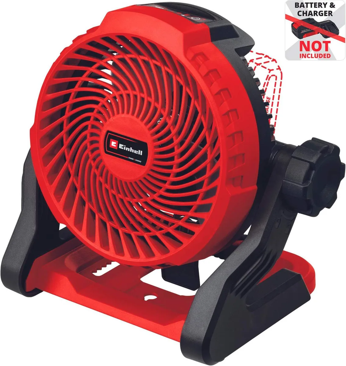 Акумуляторний вентилятор Einhell GE-CF 18/2200 Li, 18В, PXC, 180 мм, 1200-2200 об/хв, вага 1.2 кг, без батареї та зарядного пристр