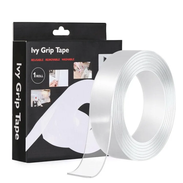 Багаторазова клейка стрічка Ivy Grip Tape гель 5м 3см прозора
