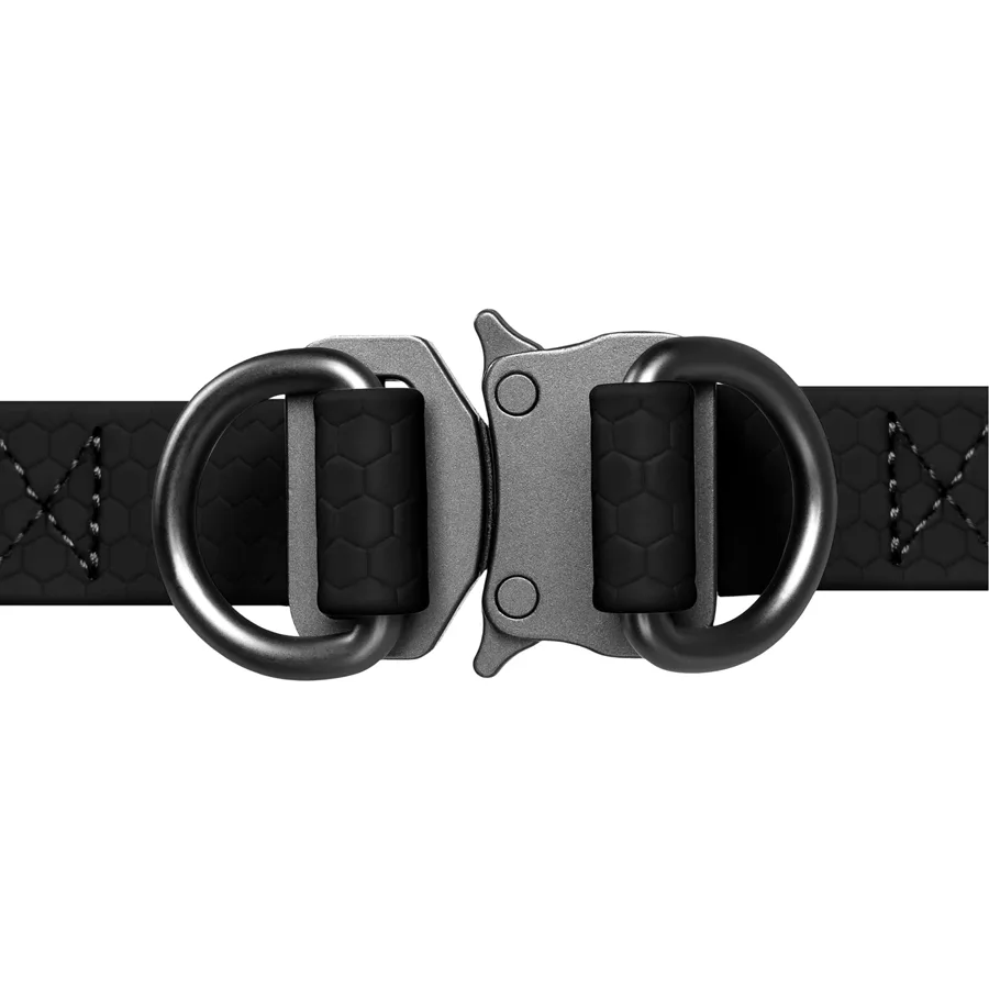 Шлея WAUDOG Waterproof 25 мм металеві елементи 60-90 см чорна Collartex