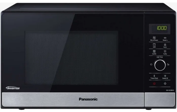 Інверторна мікрохвильова піч з грилем Panasonic, 23 л, 1000 Вт, з дисплеєм, чорного кольору.