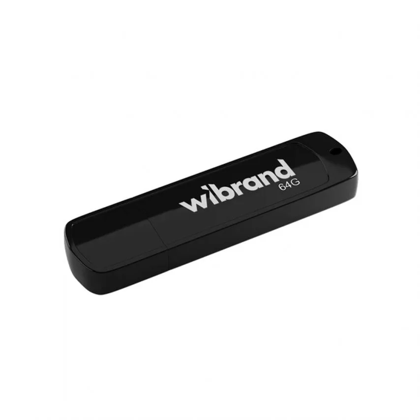 Флеш-пам'ять USB Wibrand 64Гб пластик чорна USB 2.0 з кришкою