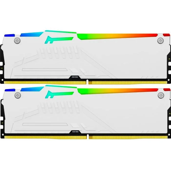 Пам'ять ПК Kingston DDR5 32GB KIT (16GBx2) 5600 FURY Beast RGB EXPO Білий