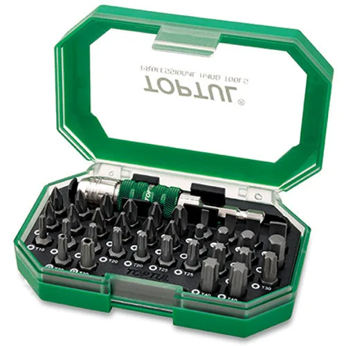 Набір біт 1/4" 35 од. SL3х0.5 PH1-PH3 PZ1-PZ3 Torx T10-T40 HEX3-6 мм металеві в пластиковому ящику