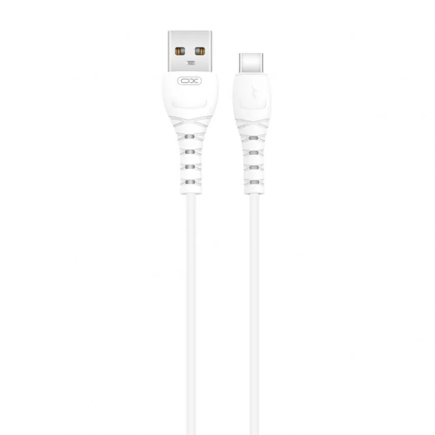 Кабель USB Type-C XO 1м силіконовий білий Quick Charge 3A