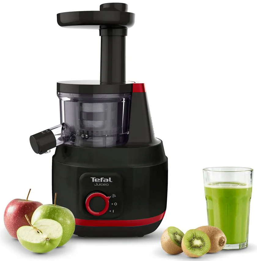 Соковижималка шнекова Tefal пластик 39,1х26,8х32 см чорна червона