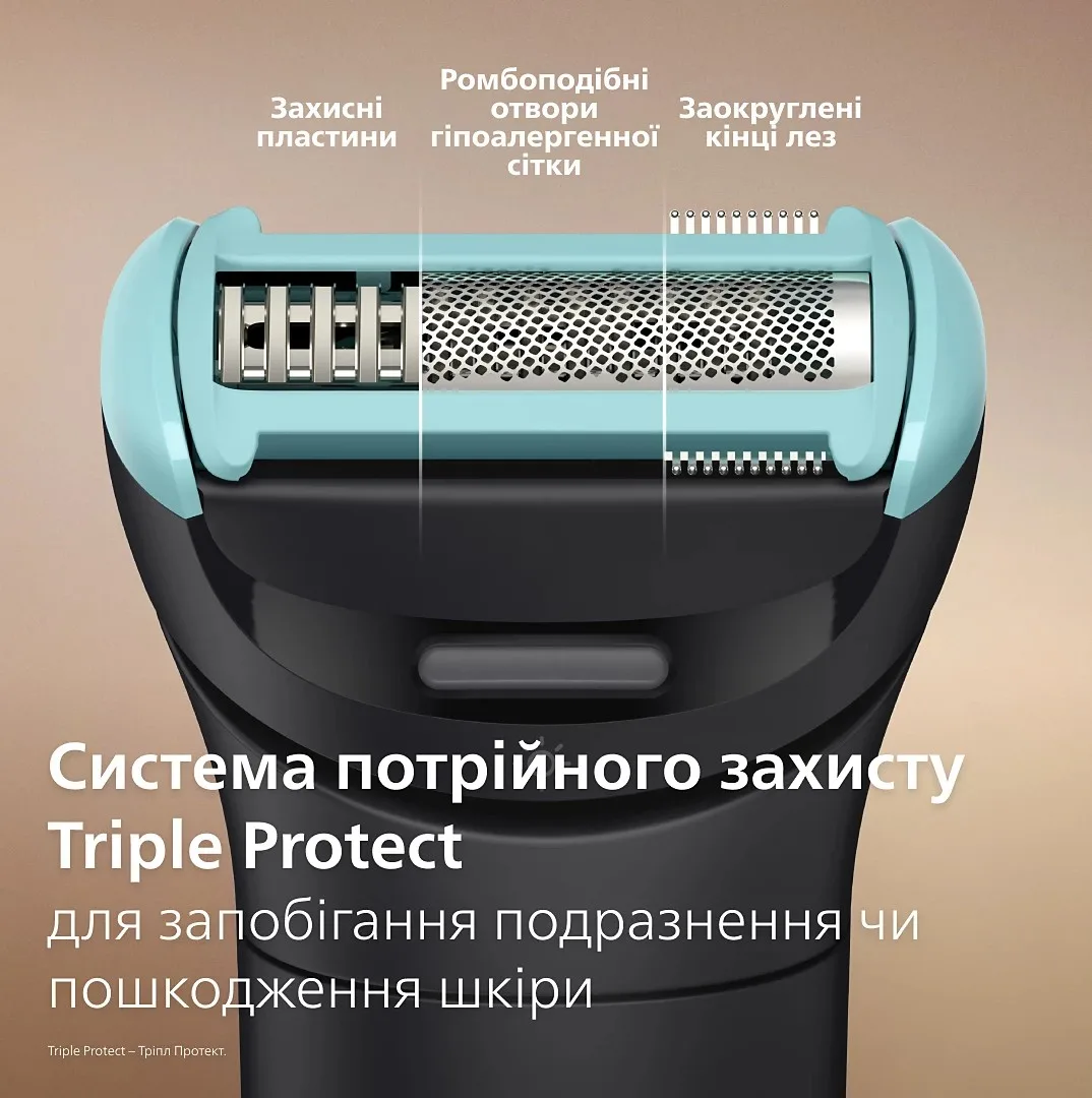 Змінна насадка з сітчастою поверхнею для бритви для тіла.